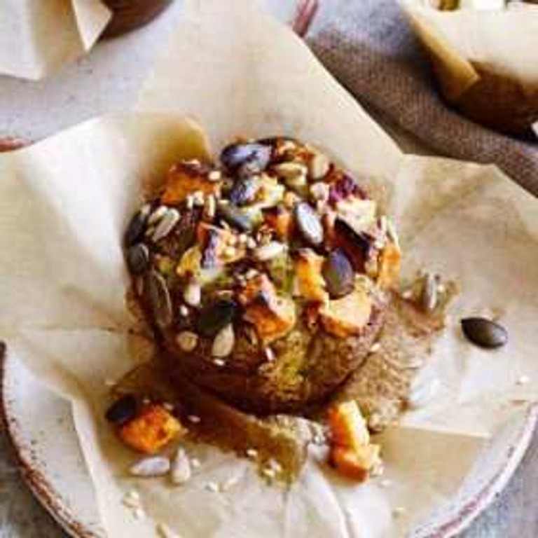 Sweet potato, avocado & feta muffins