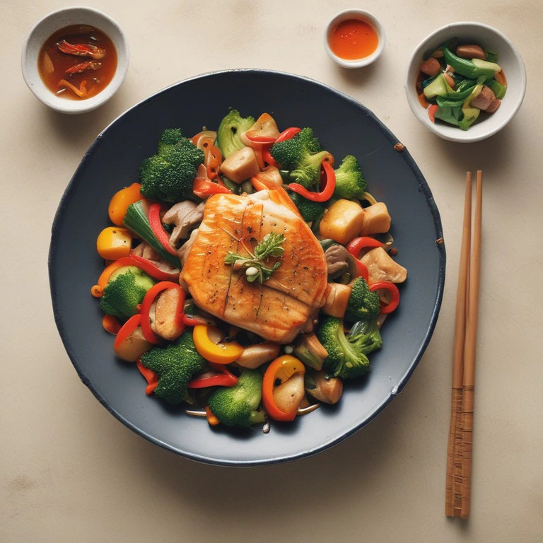 Asiatisches Fisch-Gemüse-Pfanne