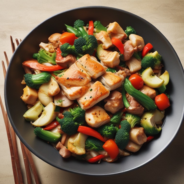 Asiatisches Fisch-Gemüse-Pfanne