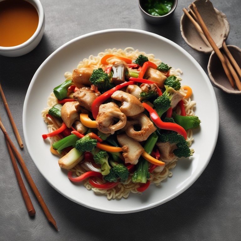 Asiatisches Gemüsepfanne mit Ingwer und Sojasauce