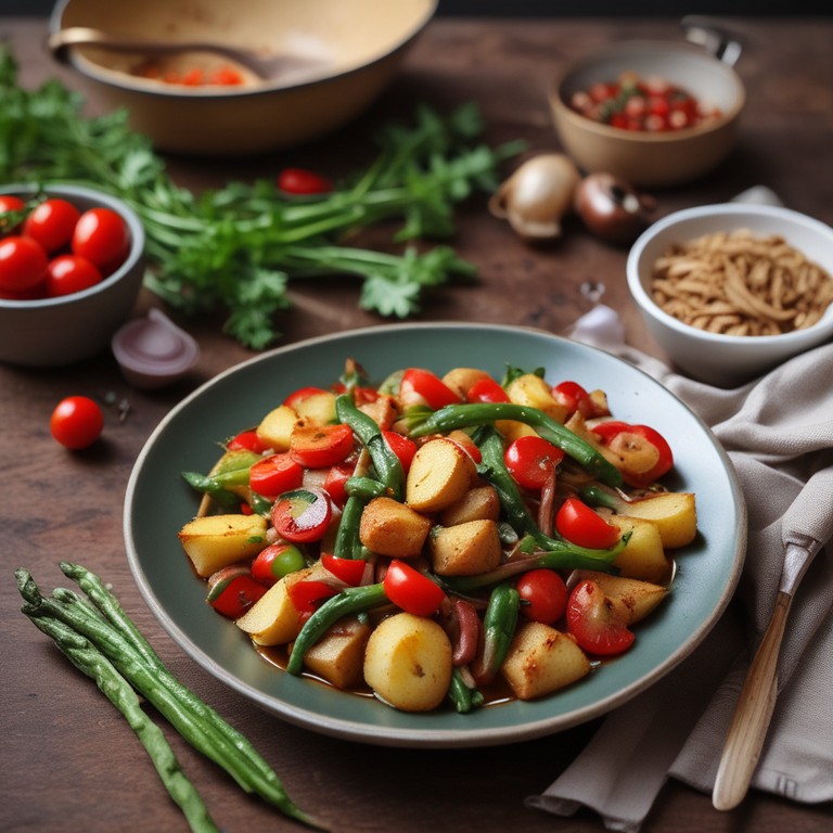 Spicy Potato and Lady Finger Stir-Fry