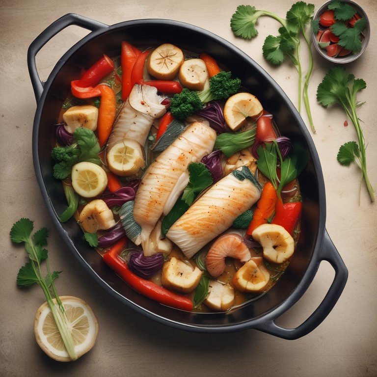 Asiatischer Fisch mit Gemüse