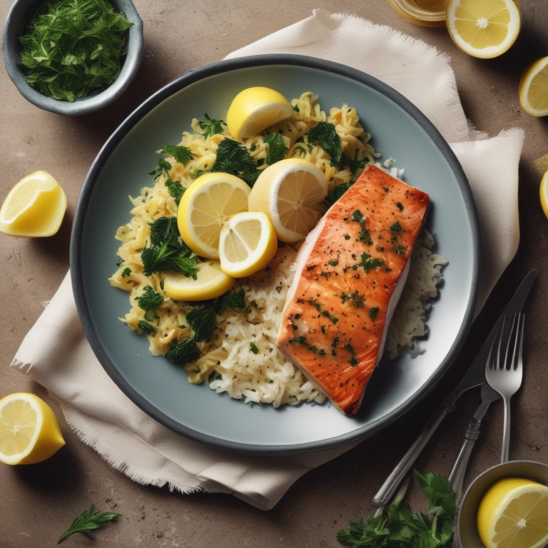 Gebratener Lachs mit Zitronen-Kräuter-Reis