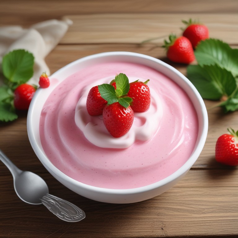 Creamy Frozen Strawberry Yoghurt Delight
