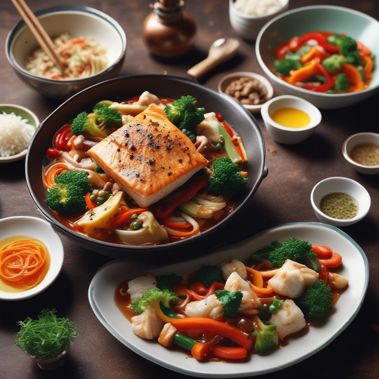 Asiatischer Fisch mit Gemüse