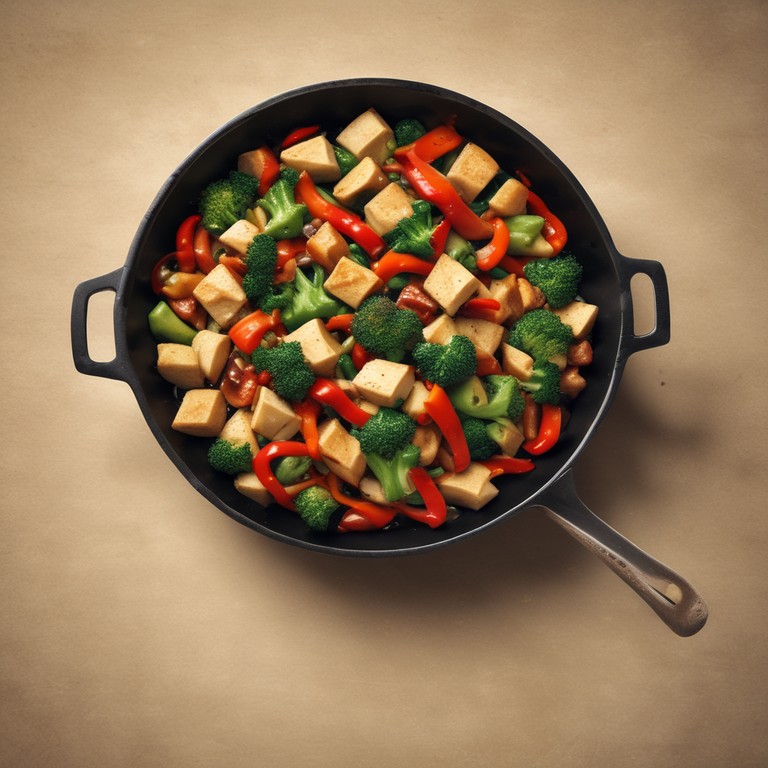 Vegane Gemüsepfanne mit Tofu