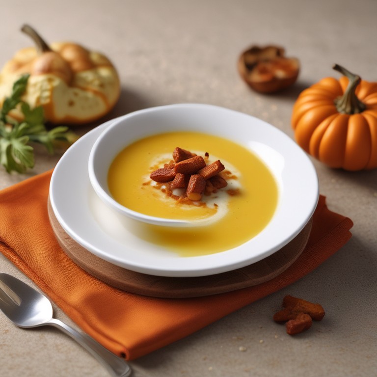 Velouté de Potimarron, Émulsion au Parmesan et Chorizo Croustillant au Thermomix avec Crème (200 ml pour l'Émulsion et 100 ml pour la Soupe)