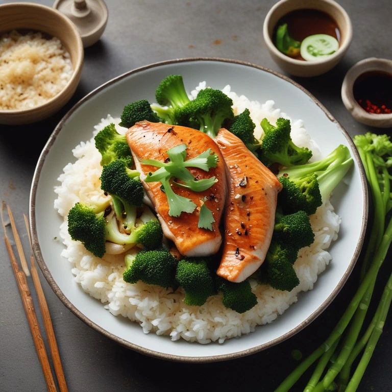 Asiatisches Fisch-Brokkoli-Gericht
