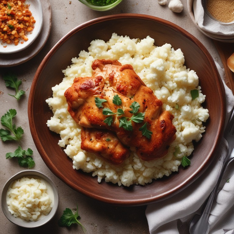 Spicy Paprika Chicken with Cauliflower Rice