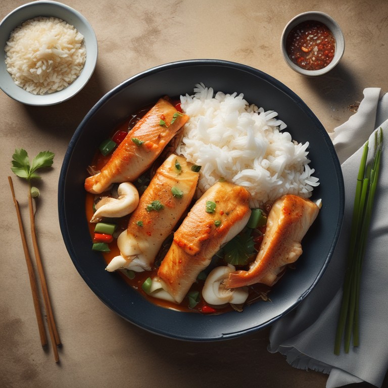 Asiatischer Fisch mit Ingwer und Knoblauch
