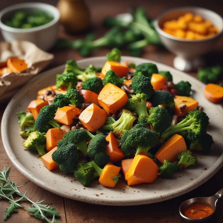 Roasted Butternut Squash and Broccoli Medley