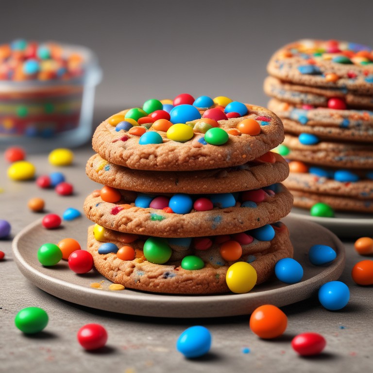 Rainbow M&M Cookies