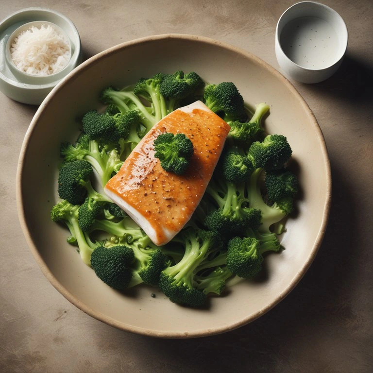 Asiatisches Fischgericht mit Brokkoli