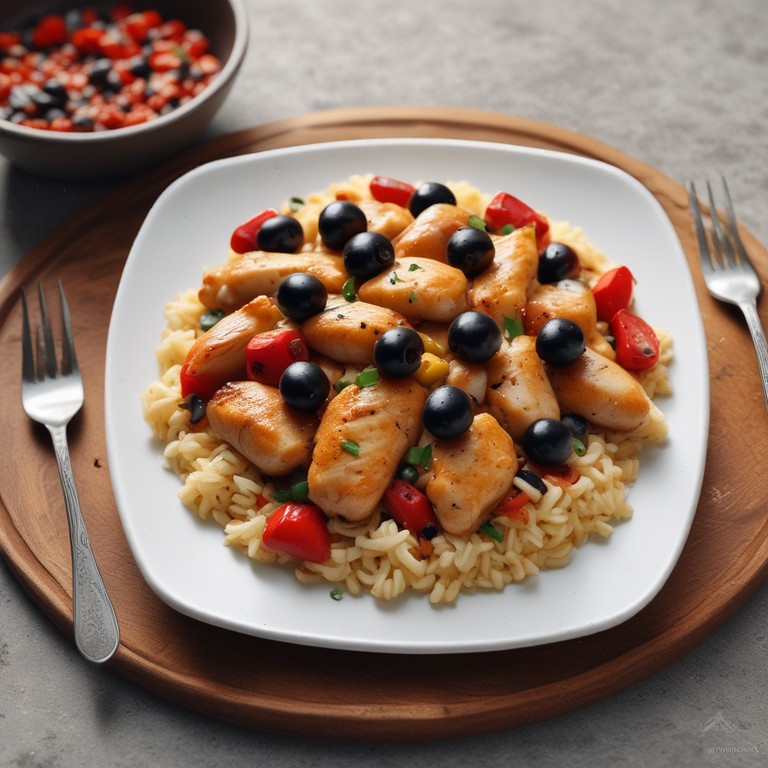 Mediterranes Hühnchen mit Reis