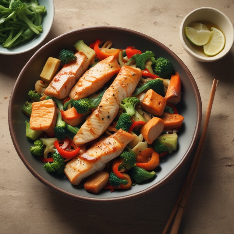 Asiatisches Fisch-Gemüse-Pfanne