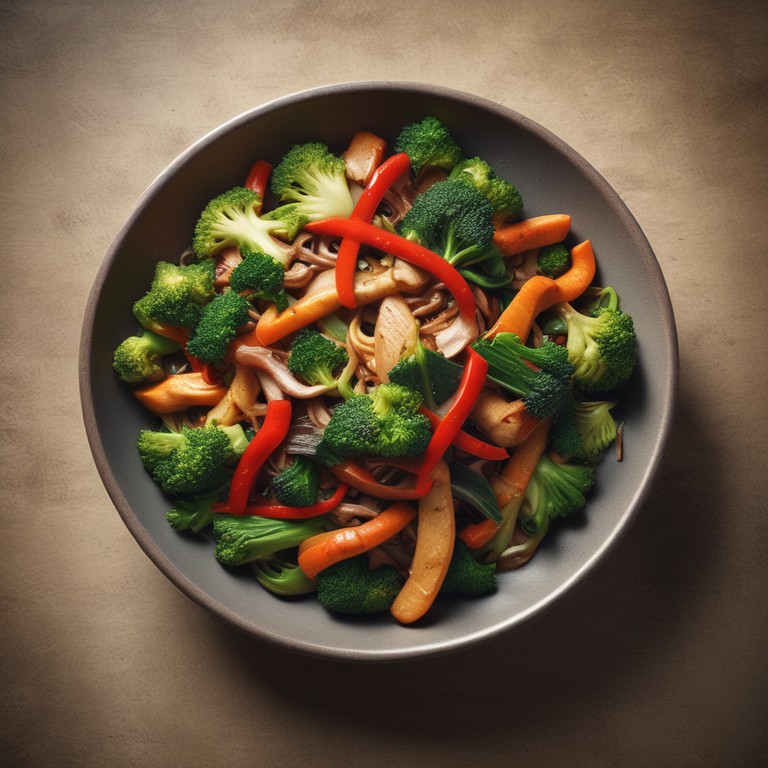 Asiatisches Gemüsepfanne ohne Fleisch