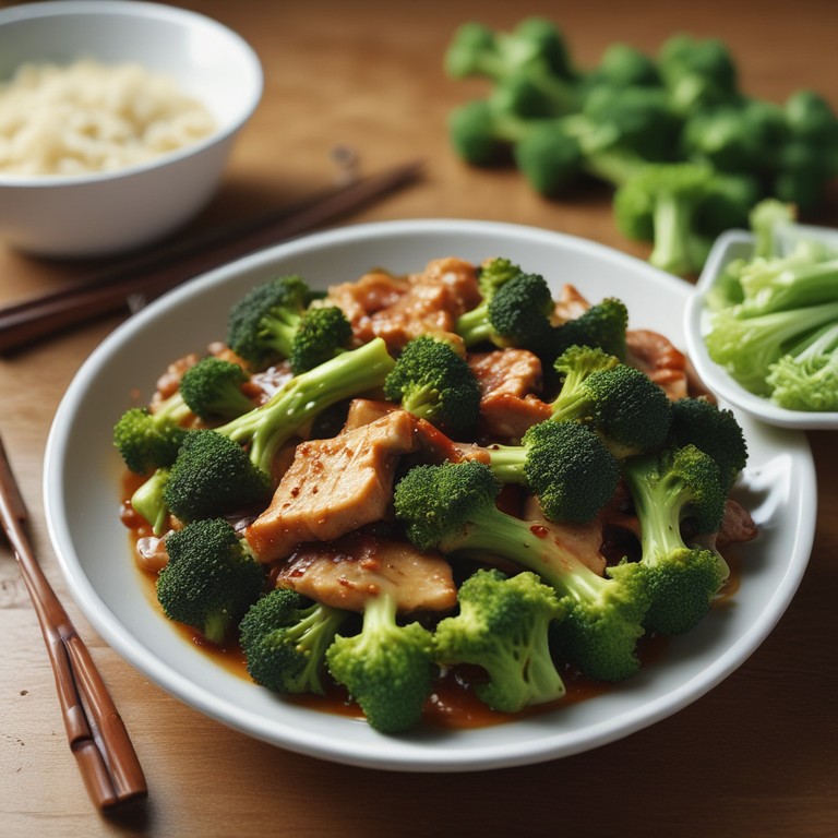 Brokkoli und Fisch in chinesischer Sauce