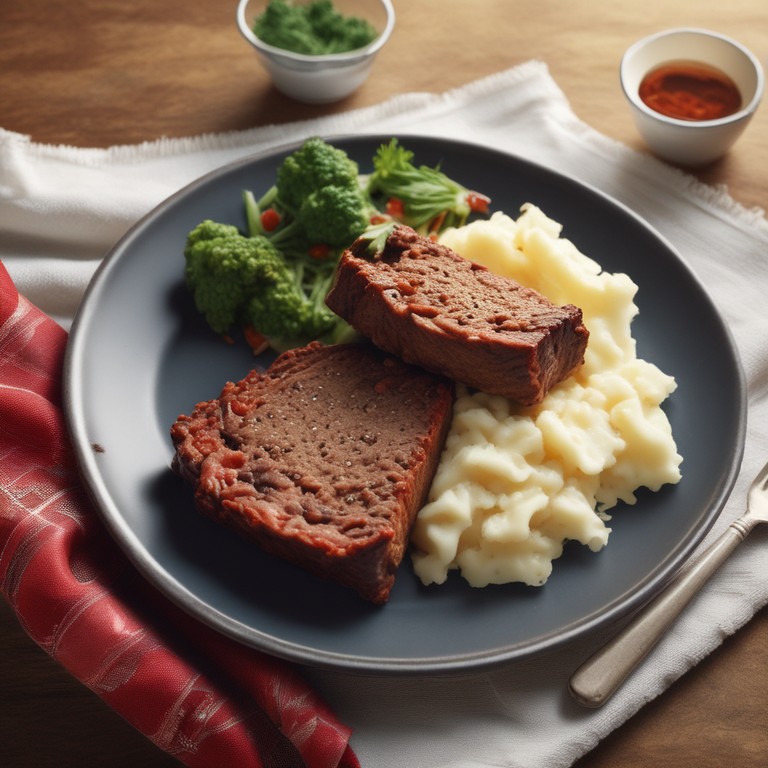Herzhafter Hackbraten mit Kartoffelpüree