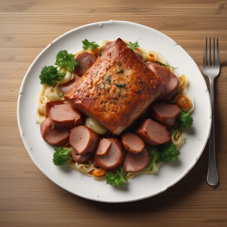 Schweinerollbraten mit Zwiebeln