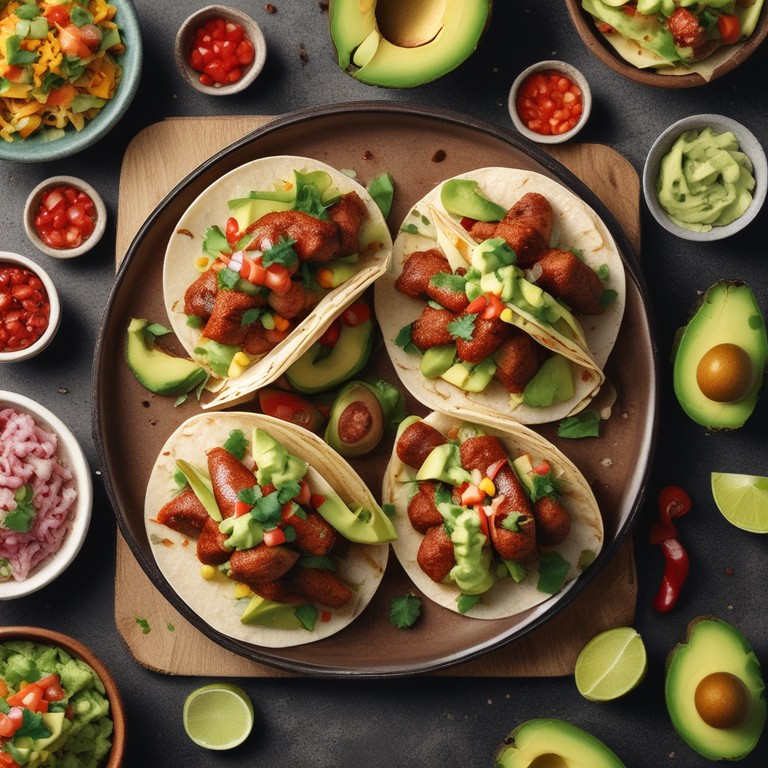Spicy Sausage Tacos with Avocado Salsa