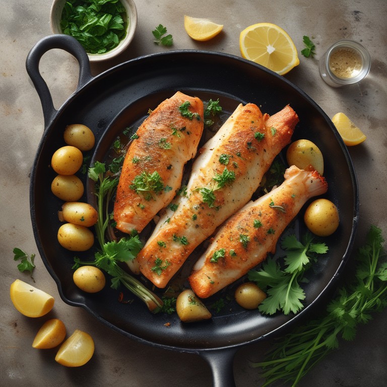 Gebratener Fisch mit Kartoffeln