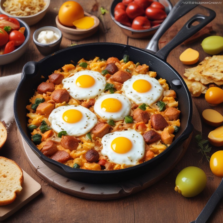 Spicy Breakfast Scramble with Hash Browns and Sausage