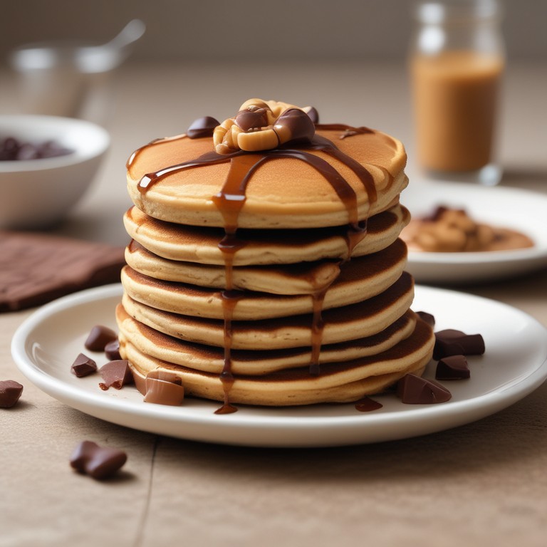 Peanut Butter Chocolate Protein Pancakes