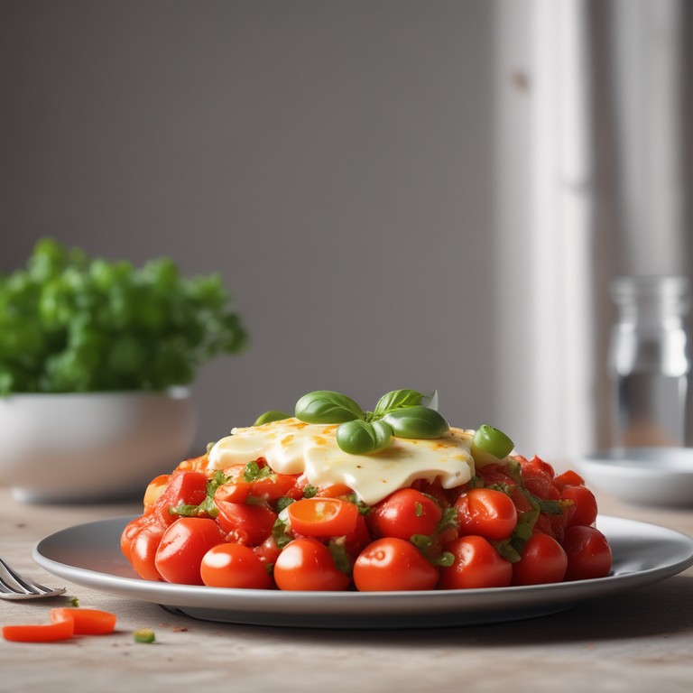 Überbackenes Tomaten-Paprika-Gericht