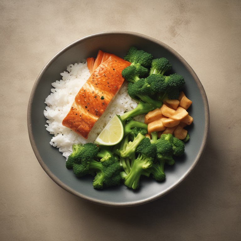 Gesunder Fisch-Brokkoli-Bowl