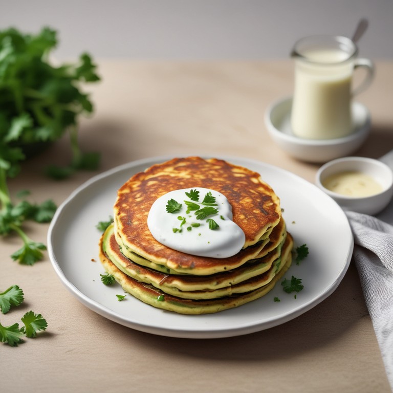 Zucchini-Pfannkuchen mit Knoblauchjoghurt