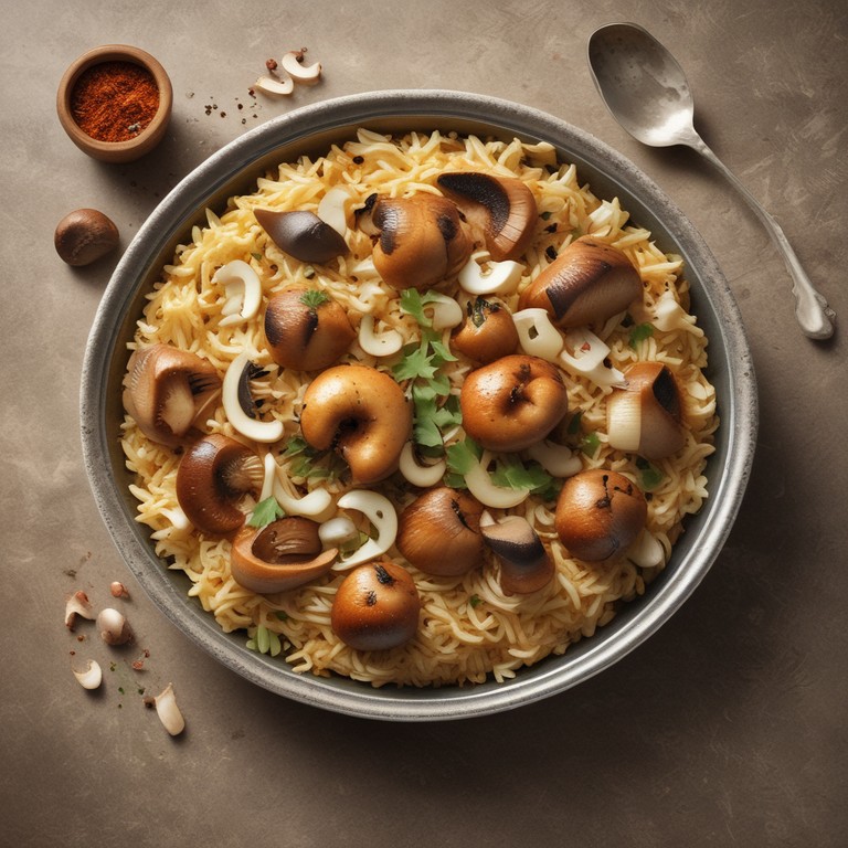 Simple Mushroom Biryani