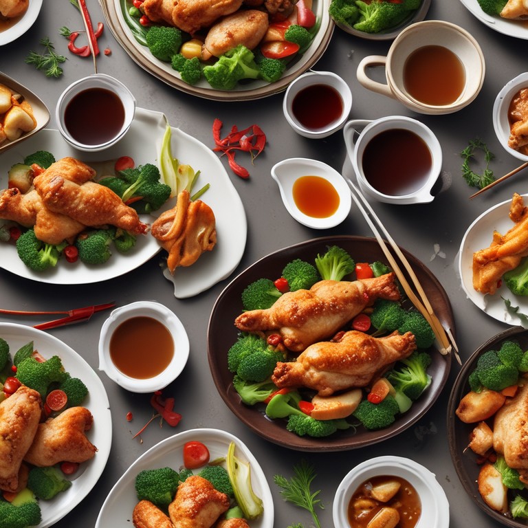 Knuspriges Hähnchen mit Gemüse in Sojasauce