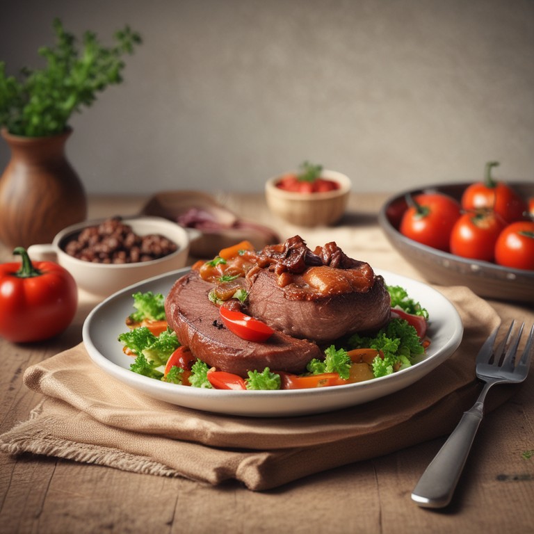 Hackfleisch-Auflauf mit Zwiebeln, Auberginen, Tomaten und Kartoffeln