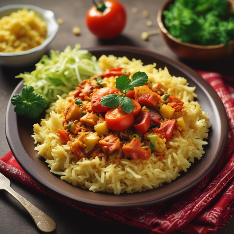 Tomato Onion Cabbage Rice with Besan