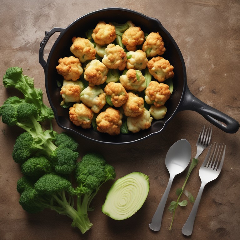 Gebratener Blumenkohl mit Zucchini und Lauch