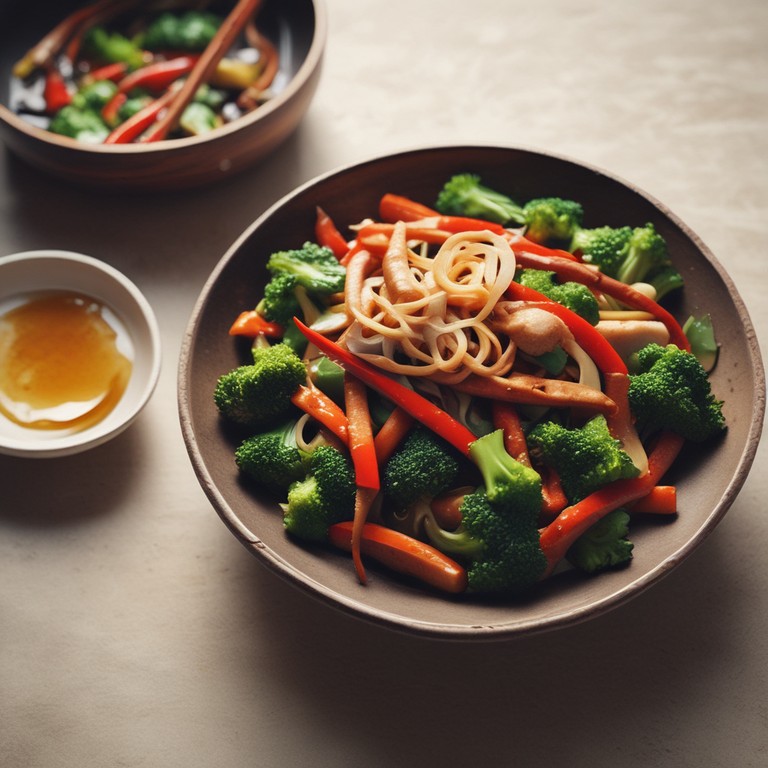 Asiatisches Gemüsepfanne mit Ingwer und Sojasauce