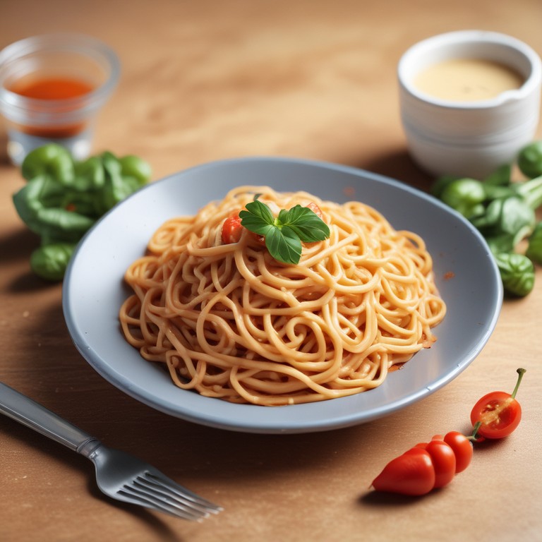 Erdnuss-Spaghetti mit cremiger Kochsahne-Tomatensauce - Mr. Cook