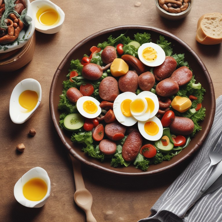 Wiener Wurstsalat mit Bohnen und Ei
