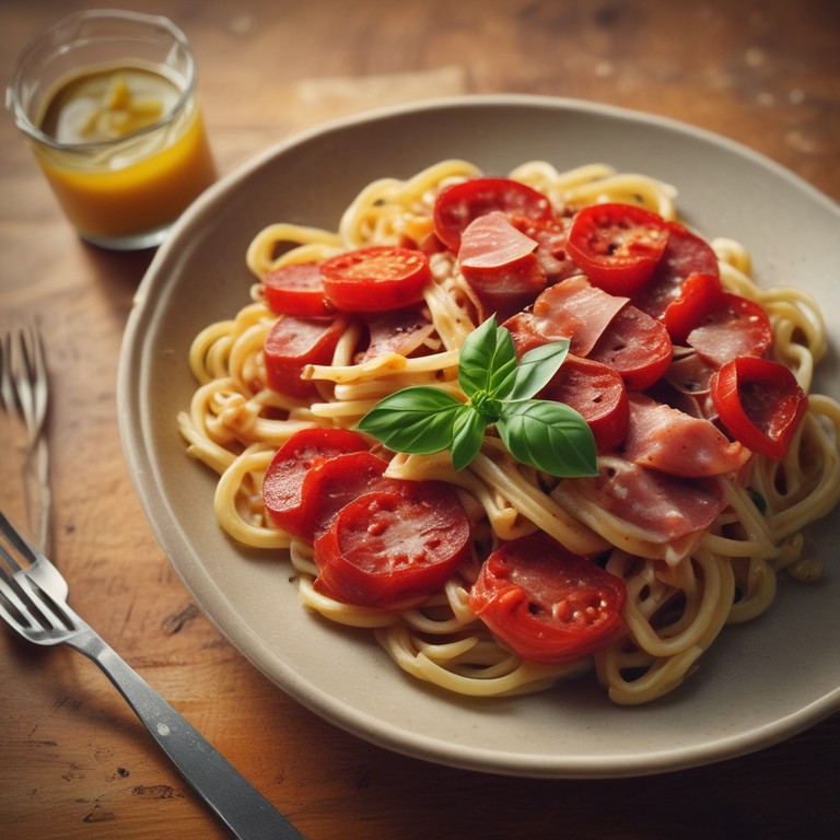 Tomaten-Salami-Pasta