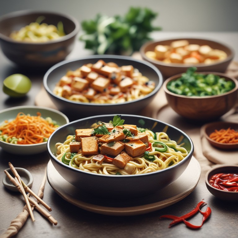 Asiatische Tofu-Nudeln ohne Gemüse