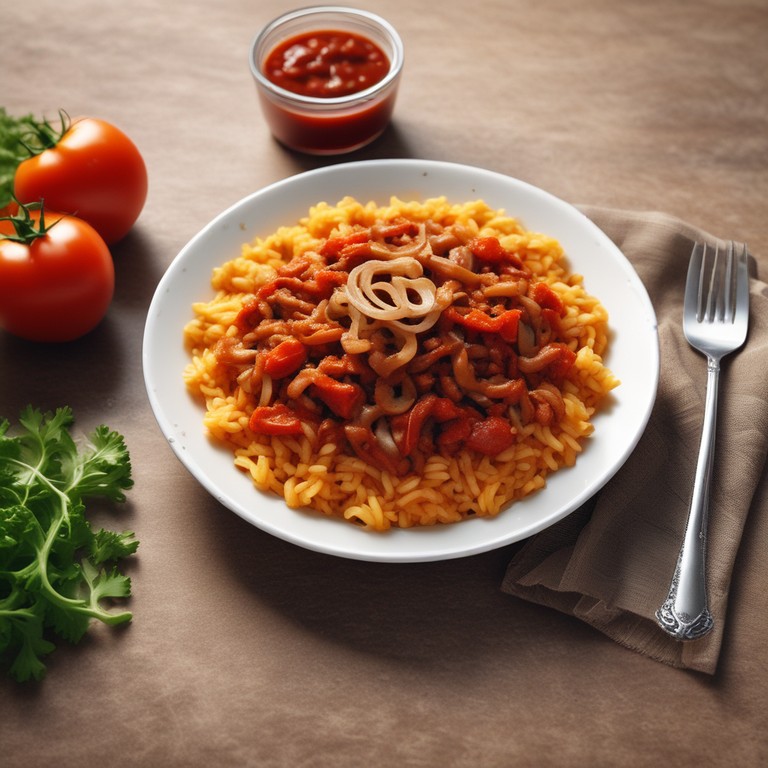 Savory Tomato Rice with Caramelized Onions