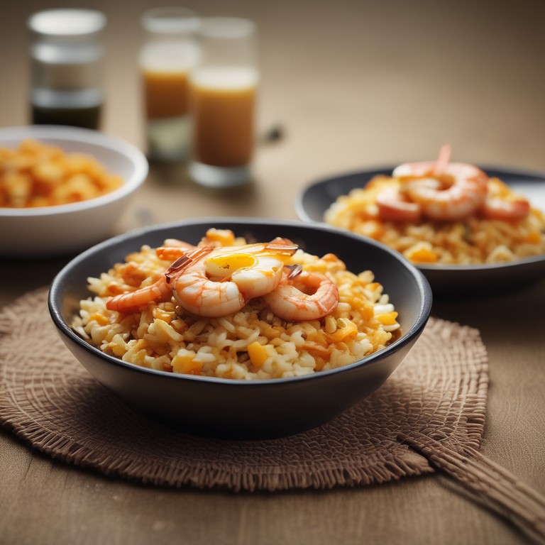 Arroz con Gambas y Huevo en Salsa de Soja