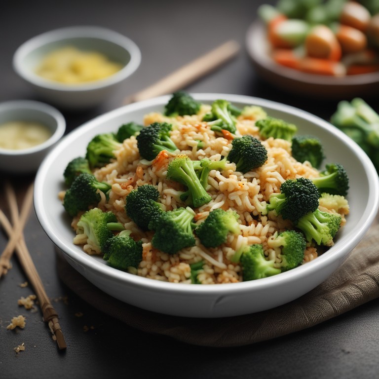 Asiatischer Brokkoli-Reis mit einer modernen Fusion