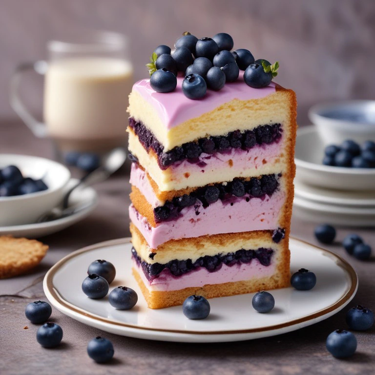 Blueberry Yogurt Cream Cake