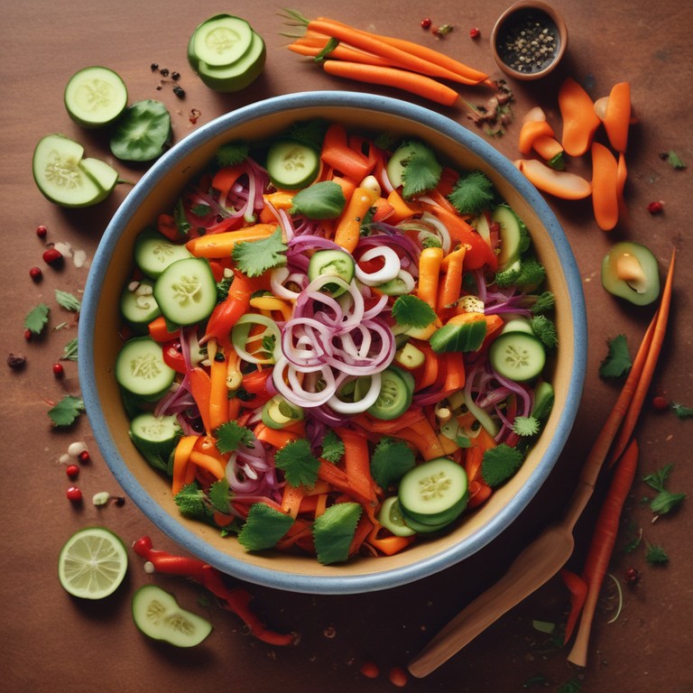 Spicy Schezwan Vegetable Salad