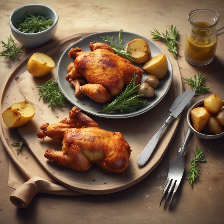 Knuspriges Hähnchen mit Rosmarin-Kartoffeln