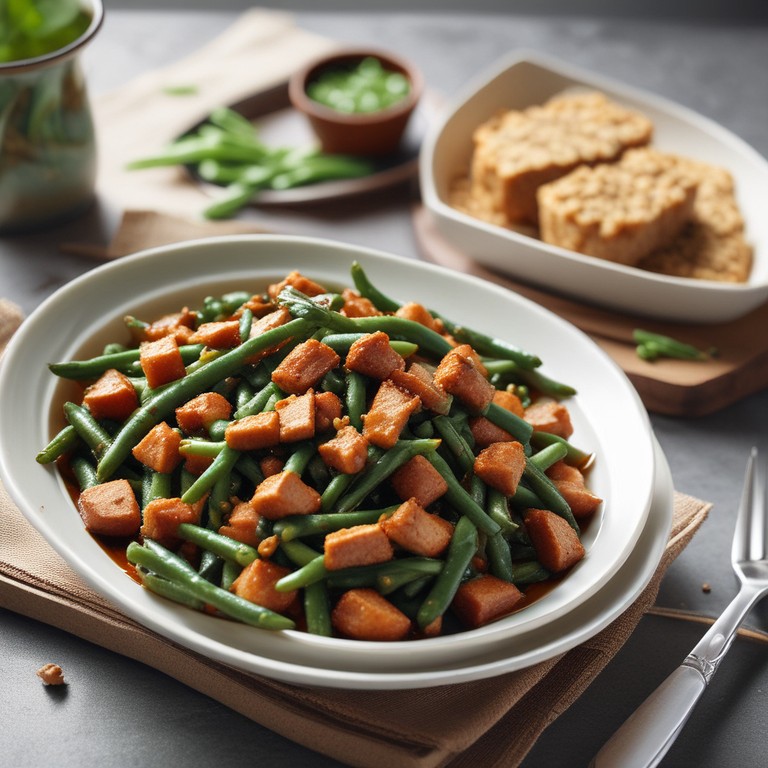 Mixed Green Beans and Tempeh Stir-Fry