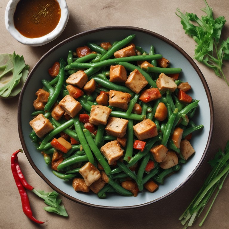 Mixed Green Beans and Tempeh Stir-Fry