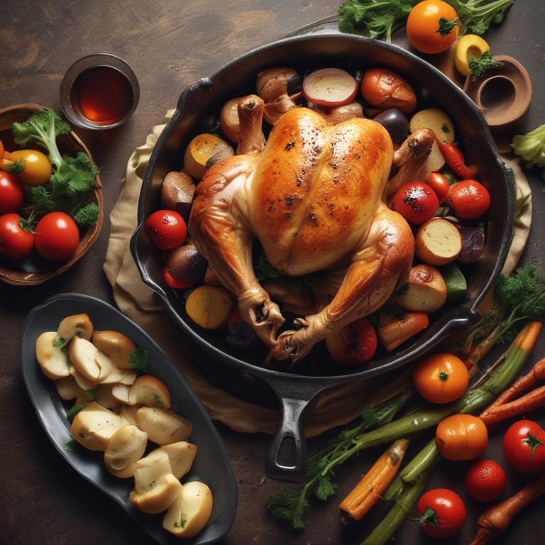 Gebratenes Hühnchen mit Gemüse