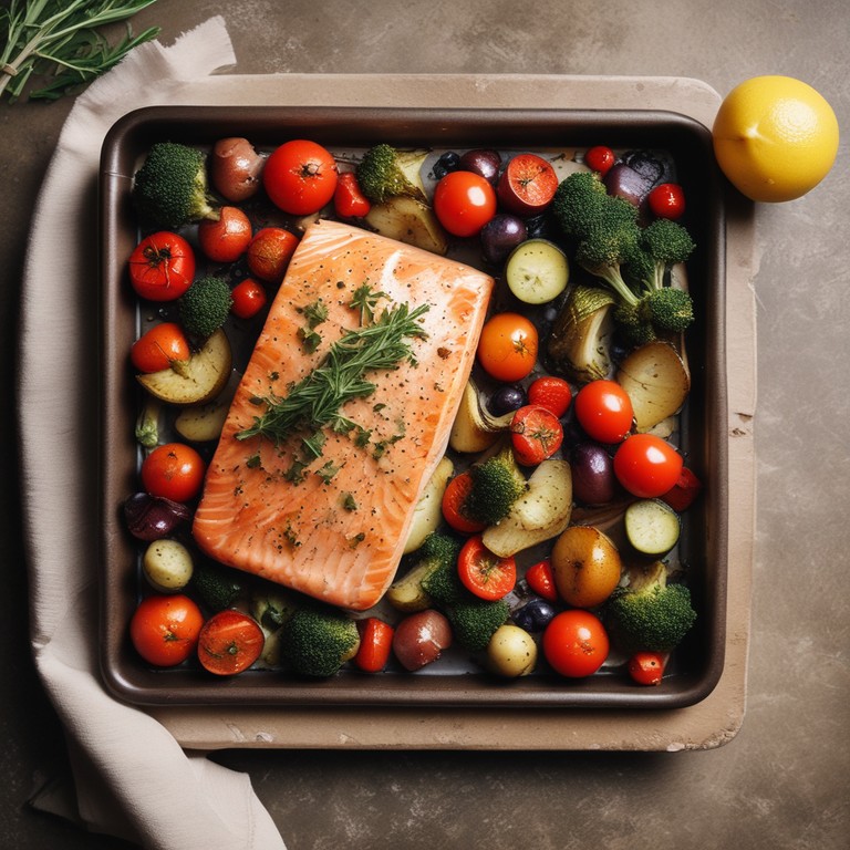 Baked Lemon Herb Salmon with Roasted Vegetables